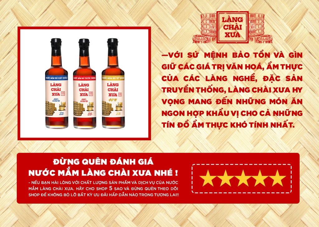 Mô tả Làng Chài Xưa truyền thống nhãn đỏ chai thủy tinh 500ml cốt nhỉ đặc biệt - 4