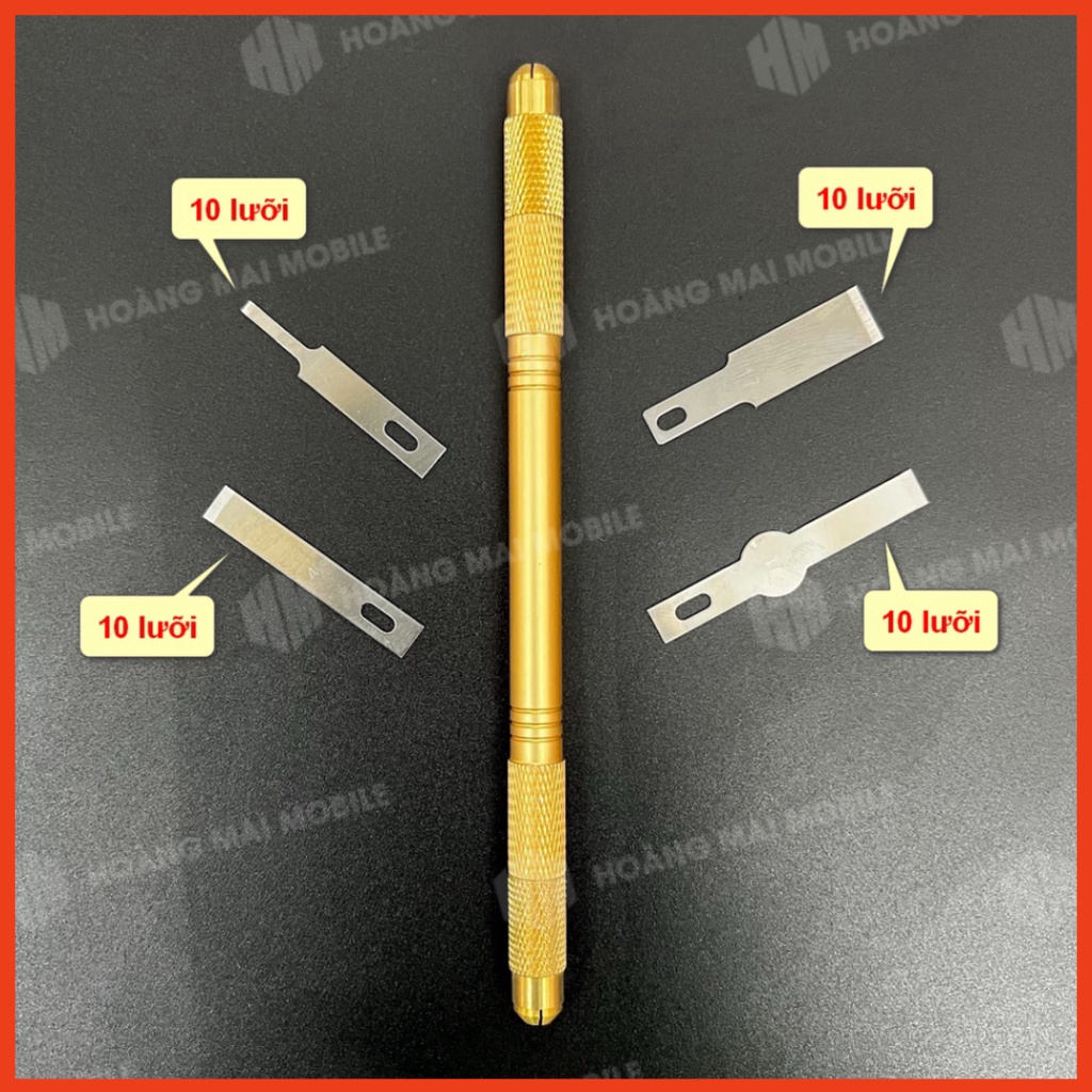Bộ dao cạy nắp lưng điện thoại đa năng 40 lưỡi, combo cán dao luồn khe, tách keo