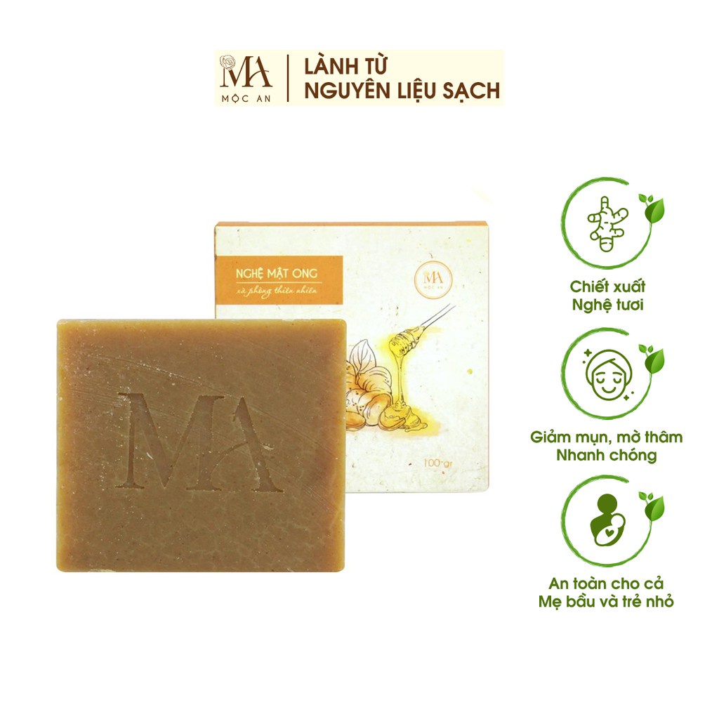 Mô tả Xà Bông Thiên Nhiên Mộc An Nghệ Mật Ong Chăm Sóc Face & Body- Giảm Mụn Thâm, Dưỡng Da Sáng Mịn 100g - 3