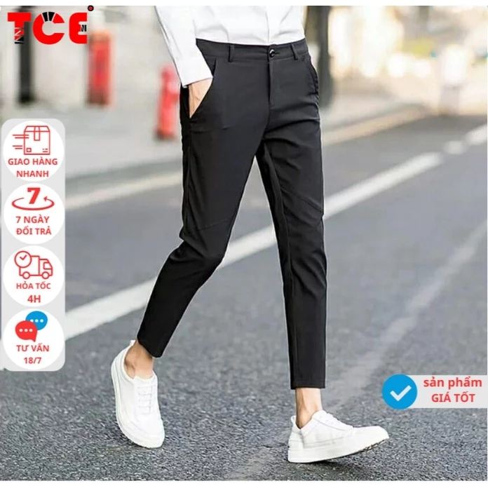 Quần Tây Nam - Quần Âu Nam TCE dáng ôm công sở mỏng nhẹ chống nhăn chống xù