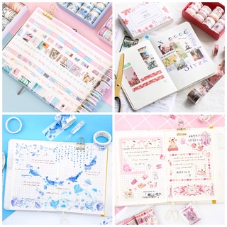 Băng keo giấy washi tape phong cảnh vintage set 20 cuộn bullet journal trang trí sổ tay retro cổ điển TIMO WS12