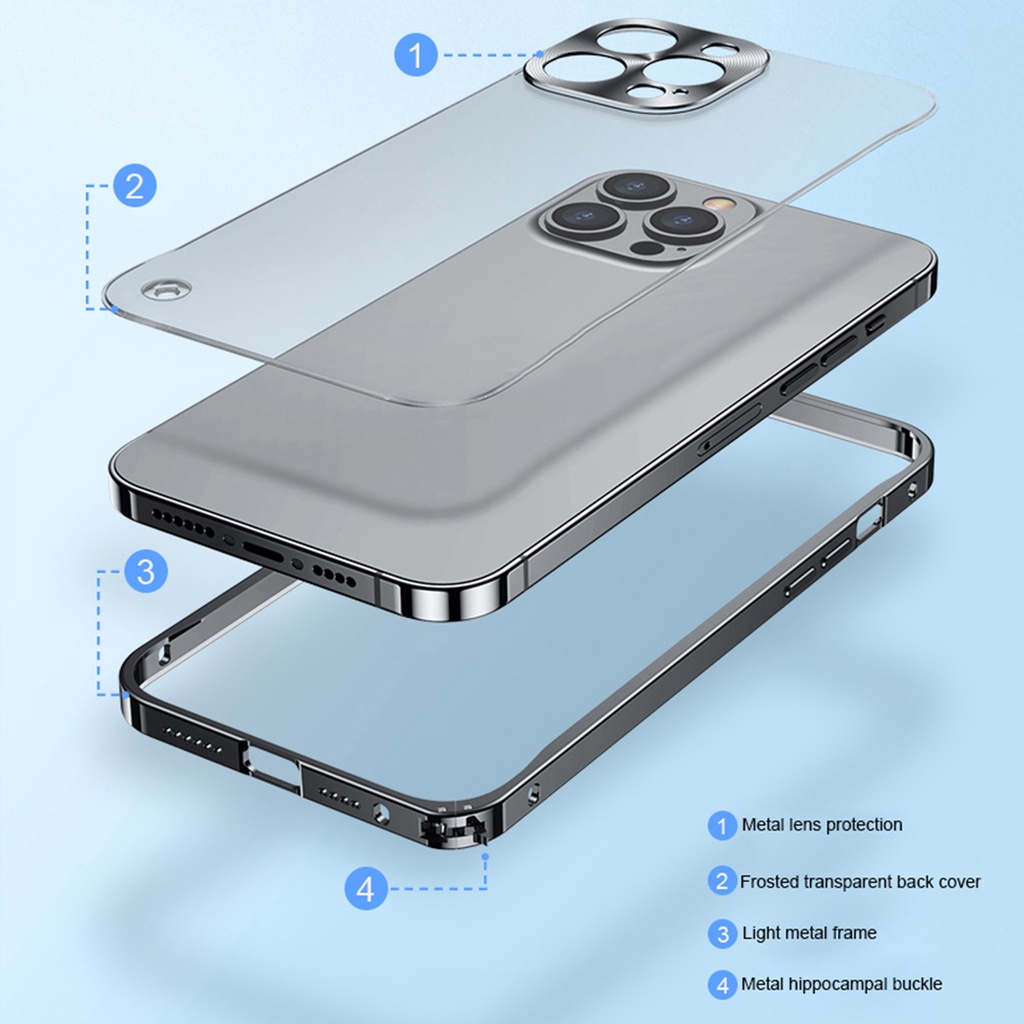 Ốp Điện Thoại Mặt Kính Trong Suốt Khung Kim Loại Sang Trọng Cho iphone 13 Pro MAX 12 11 Pro MAX 11Pro 12 13