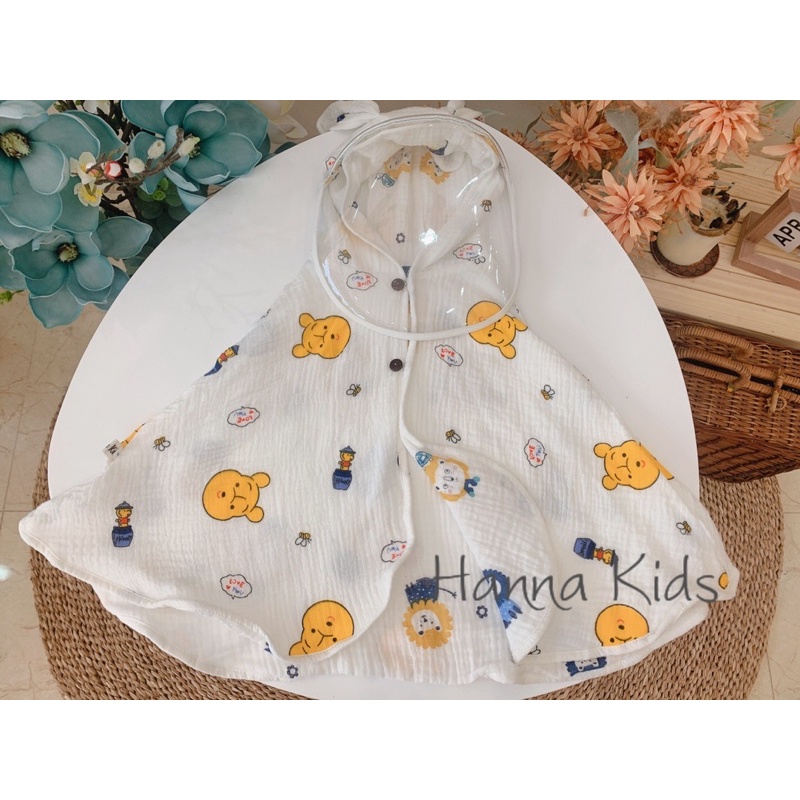 Áo Choàng 2 Lớp 2 Mặt Xô Hàn Muslin Cho Bé Kèm Tấm Chắn Giọt Bắn Tiện Lợi Mềm Mịn Liena'S Closet