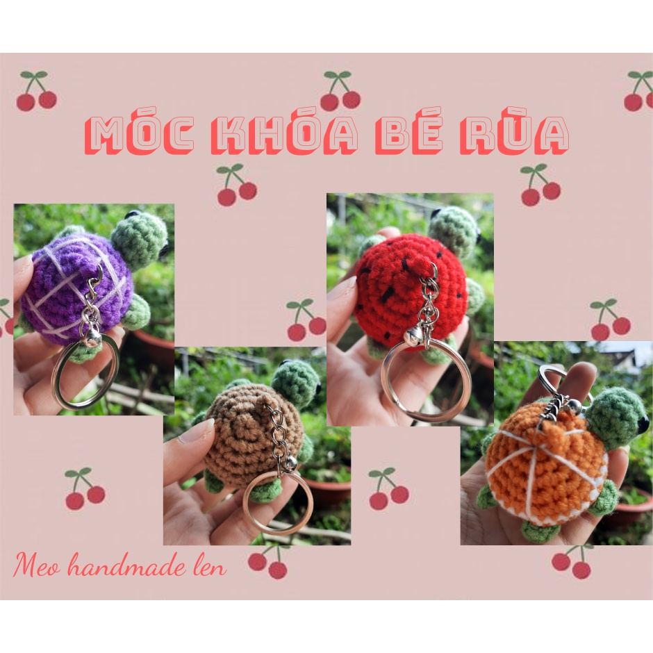 Móc khóa bé rùa - Handmade len - Amigurumi (có chuông)