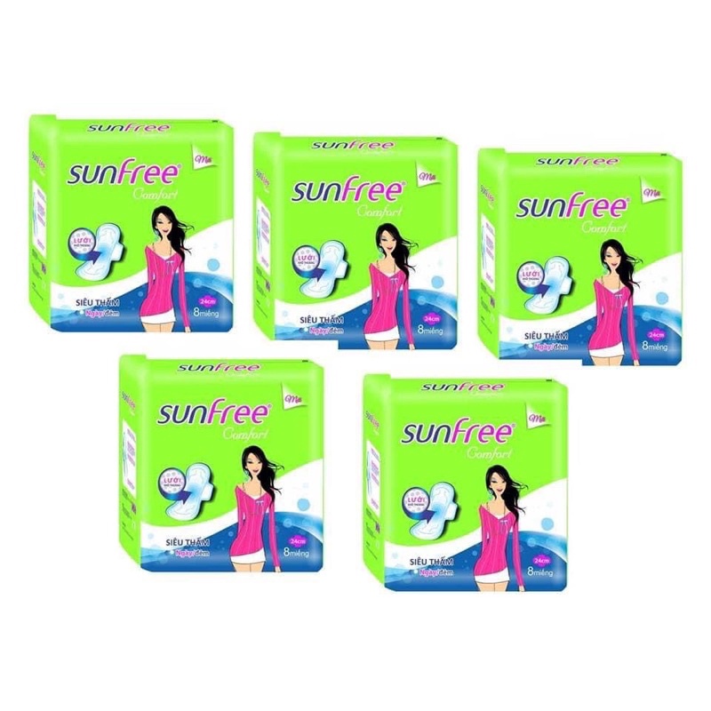 Băng vệ sinh Sunfree cánh 8 miếng 24cm | Shopee Việt Nam