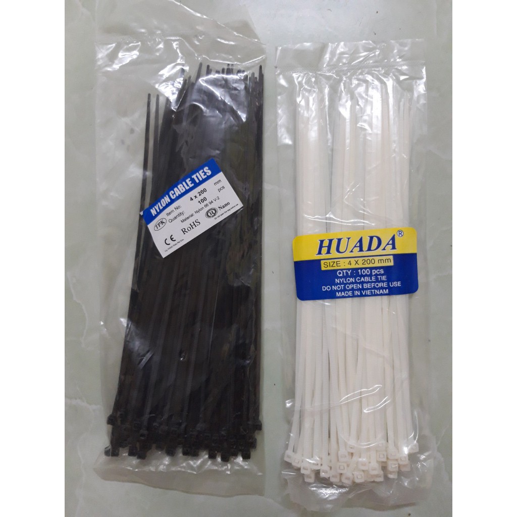 Dây rút nhựa 15, 20cm màu trắng hoặc đen | Shopee Việt Nam