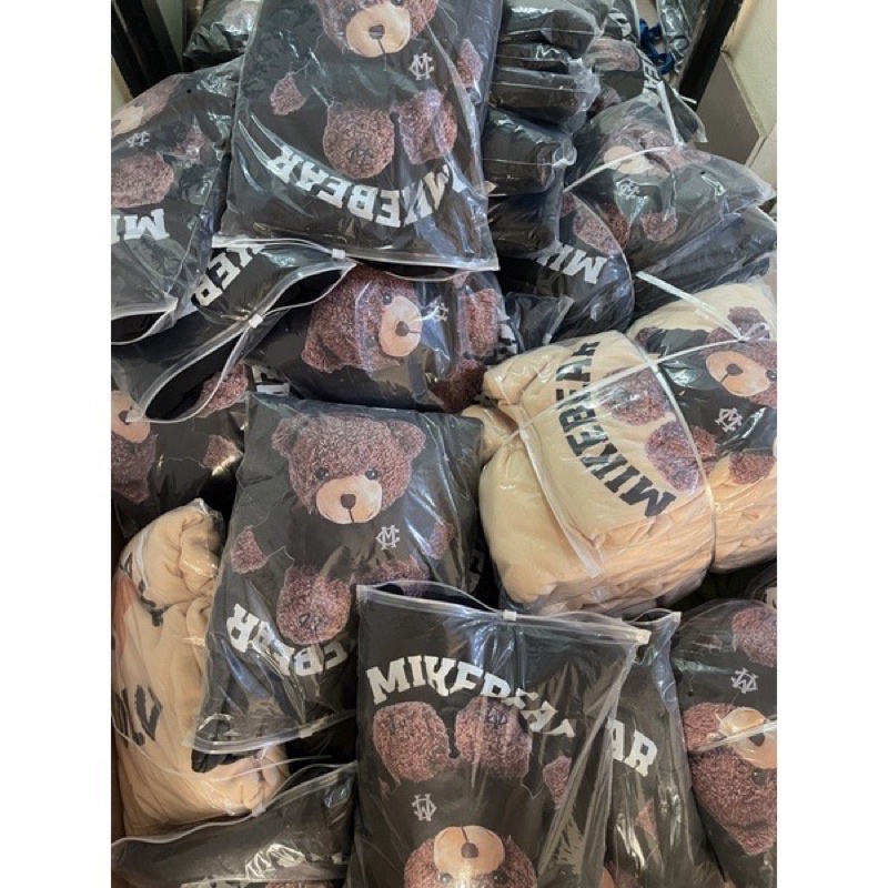 Áo Hoodie Nỉ Bông Gấu Ngược Mikenbearr Mũ Hai Lớp Rộng Dày Dặn Kiểu Dáng Ulzzang Phong Cách Hàn Quốc
