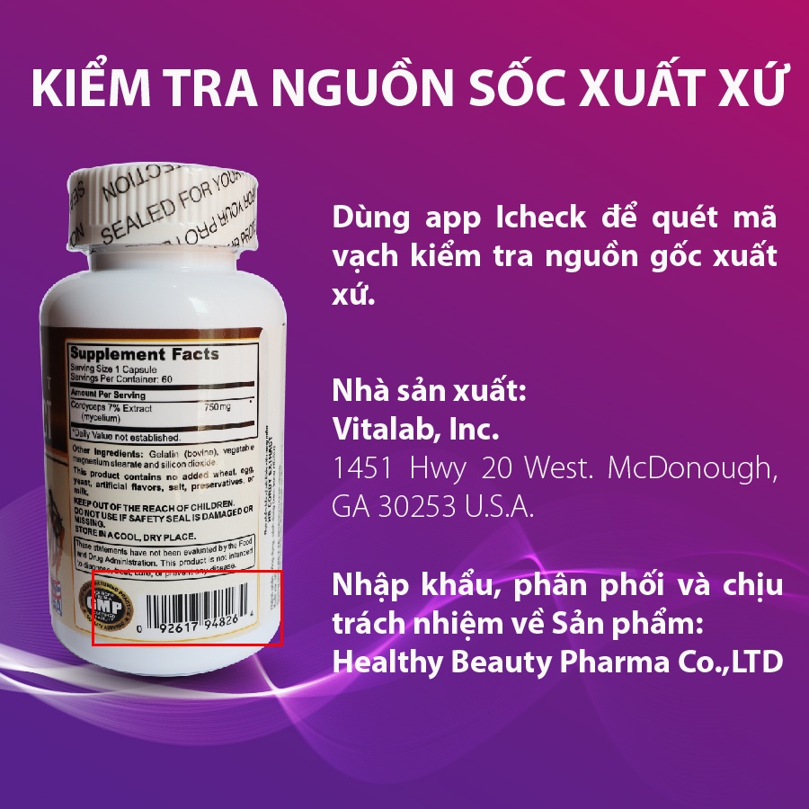 Ảnh Viên Uống Đông Trùng Hạ Thảo Bồi Bổ Khí Huyết HB CORDY EXTRACT 3