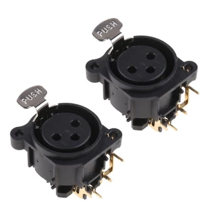 Niki 2 Chiếc 3-Pole XLR Nữ Jack Bảng Gắn Khung Xe Ổ Cắm Kết Nối Cho Mic Guitar