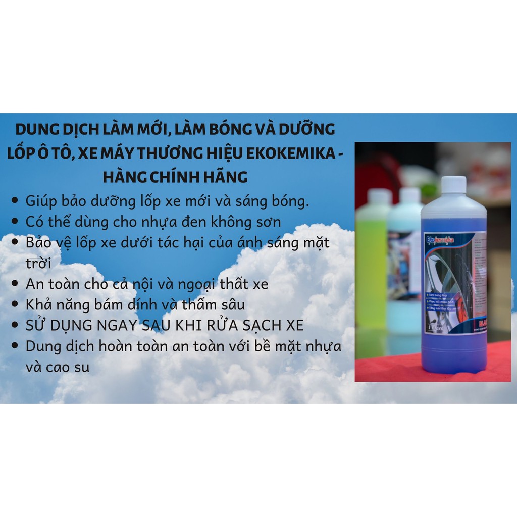 COMBO NƯỚC RỬA XE KHÔNG CHẠM BIO 45-1L VÀ BÓNG LỐP BLACKBRILL -1L