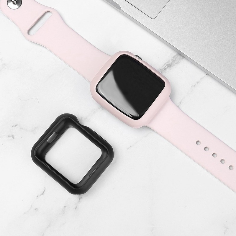 Vỏ bọc đồng hồ thông minh silicone cao su dẻo kích thước 42mm 38mm 40mm 44mm dành cho Apple iWatch 6 5 4 3 2 1