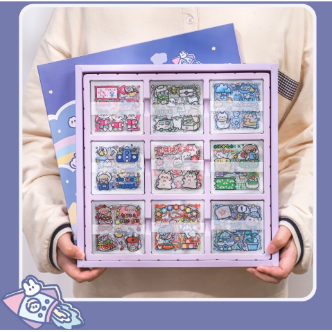 Set 10 tấm sticker Mèo xám dễ thương ngẫu nhiên hình dán sổ | Shopee ...