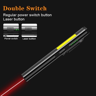 Đèn pin siêu sáng ngoài trời sạc lại, bút có con trỏ laser, tay cầm di động có từ tính và kẹp