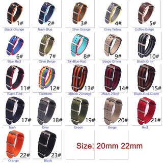 Dây đeo đồng hồ vải NATO phong cách quân sự 20mm 22mm Dây đeo đồng hồ Nylon bền cho thợ lặn SEIKO SKX007 SKX009 Thể thao đầy màu sắc Zulu One Loop Watchband Vòng đeo tay nam nữ