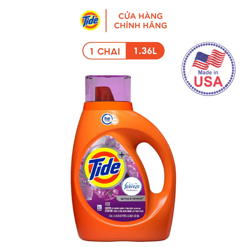 Nước giặt cao cấp Tide+ Febreze Freshness Spring & Renewal 1,36L ...