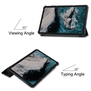 Bao Da Điện Thoại Nắp Lật Từ Tính Màu Trơn Bảo Vệ Cho Nokia T20 10.4 Inch TA-1392 TA-1394 TA-1397