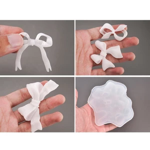 GODD Bowtie Ruy Băng Móc Khóa Khuôn DIY Epoxy Thủ Công Vòng Cổ Móc Khóa Khuôn Trang Sức