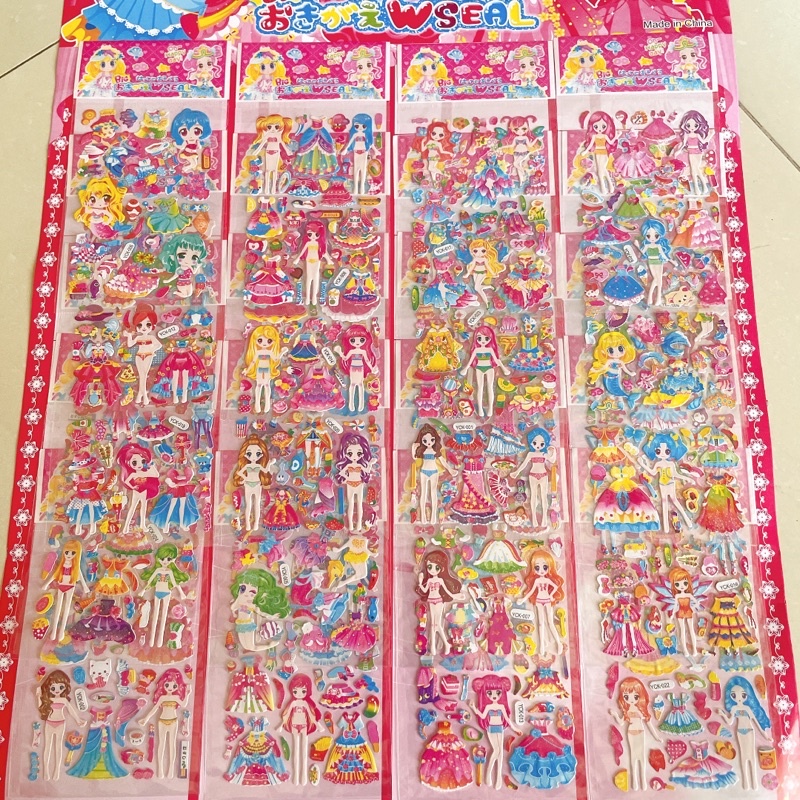vỉ 20 tờ dán sticker thay trang phục quần áo siêu đẹp cho công chúa ...