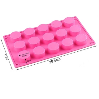 Khuôn Silicone 15 Khoang Hình Trụ Tròn Làm Kẹo Chocolate Cookie,Khuôn Nướng Bánh Vòng,Khuôn Làm Đá,Xà Phòng
