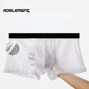 Quần Lót Boxer Vải Lụa Lạnh Lưới Mỏng Trong Suốt Thoáng Khí Thời Trang Mùa Hè Quyến Rũ Cho Nam 407