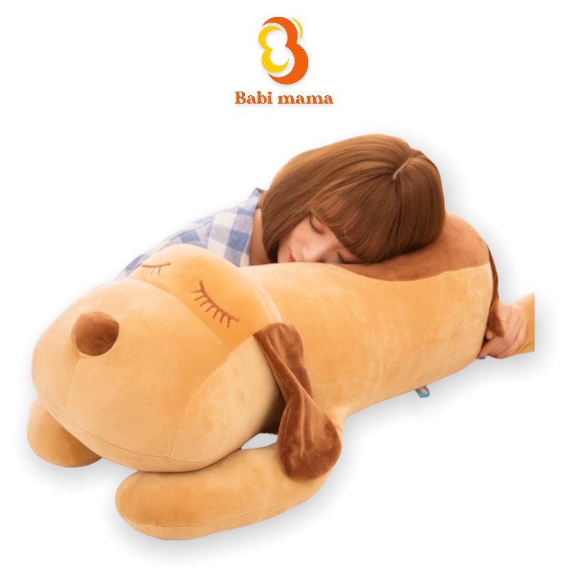Gấu Bông, Gối Ôm Gấu Ôm Chó Nằm Tai Dài Size 1M2 Hàng Bông Gòn Đẹp Babi Mama G42