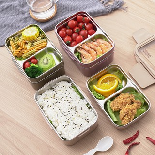 (kèm túi cách nhiệt) Hộp Đựng Cơm Văn Phòng giữ nhiệt 2 tầng 3 ngăn ruột inox 304 không rỉ cao cấp