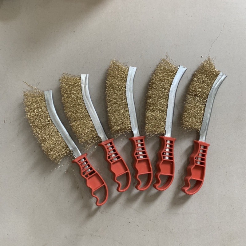 Chổi đánh rỉ cán đỏ, bàn chải sắt cọ rỉ cán đỏ | Shopee Việt Nam