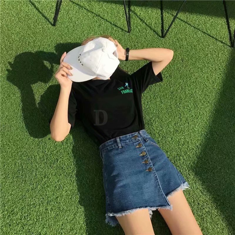 Ảnh Quần Short Denim Lưng Cao Dáng Rộng Thời Trang Mùa Hè Phong Cách Hàn Quốc Cho Nữ 3