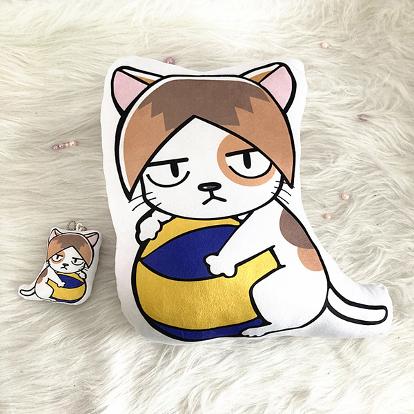 ST2 Haikyuu!! Gối Mèo Sang Trọng Đệm Shoyo Hinata Kenma Kageyama Tsukishima Búp Bê Nhồi Bông Hai Mặt Trang Trí Hoặc