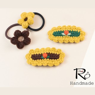 Combo 4 kẹp tóc, cột tóc hoa tulip hàng ngày cho nữ và bé gái xinh đẹp 6.5cm |Shop Rô Handmade