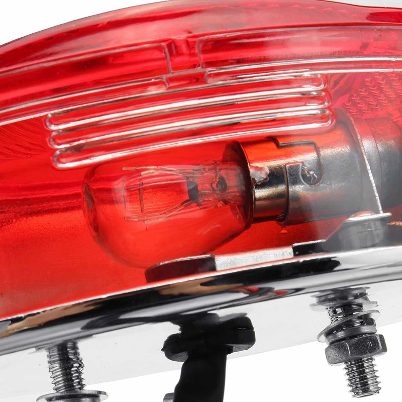 Chrome 12V 15 LED Xe Máy Phanh Dừng Chạy Đuôi Đèn LED Phía Sau Motocross Moto ATV Bụi Bẩn Xe Đạp Cho Chopper