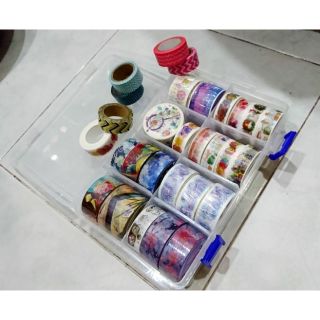 Hộp nhựa đựng băng dính washi tape - có size vừa va size to