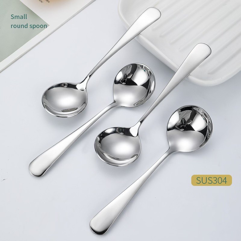 Thìa ăn cơm inox 304 đầu tròn Cao cấp M44