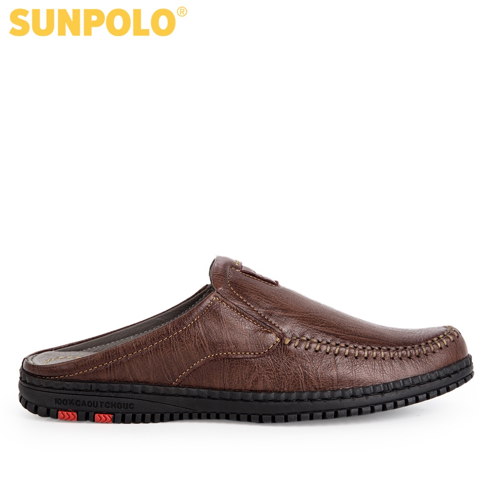 Ảnh Giày sục nam Da bò SUNPOLO đi làm công sở đi chơi SUT327 2