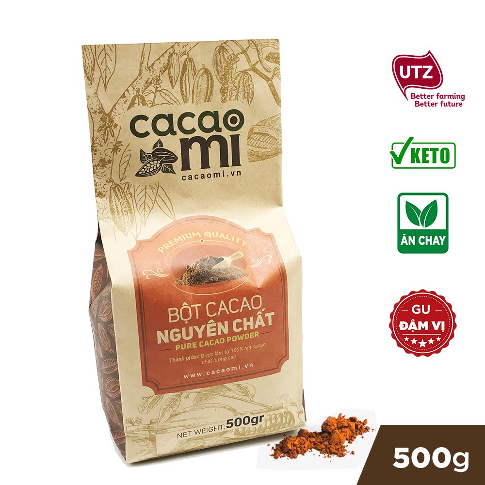 Ảnh Bột cacao nguyên chất GIÁ SỈ Cacaomi Premium chuyên thức uống socola làm bánh cafe trà sữa 500g-1kg 1