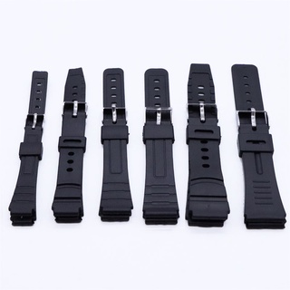 Dây Đeo Đồng Hồ Bằng Cao Su Silicone Màu Đen Có Chốt Cài Kích Thước 12mm 14mm 16mm 18mm 20mm 22mm