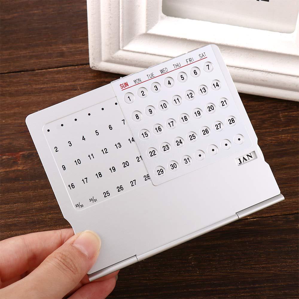 JSJJING Lịch 100 Năm Bền Hợp Kim Nhôm Siêu Độc Đáo Vật Dụng Văn Phòng Tiếng Anh Cho Gia Đình Lịch Vạn Niên