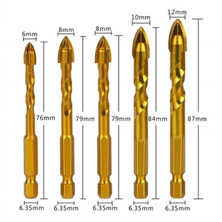 Mũi Khoan Đa Năng Gạch Kính Chữ Thập Loại Tốt - Mũi Khoan Đa Năng Chuôi Lục Giác Mạ Titan 6-12MM (Bán Lẻ 1 Mũi)