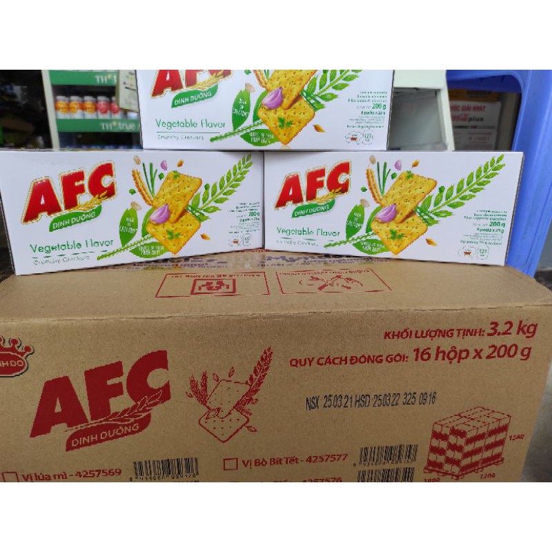 Thùng 16 hộp bánh dinh dưỡng AFC vị rau (16 hộp x 200g) | Shopee Việt Nam