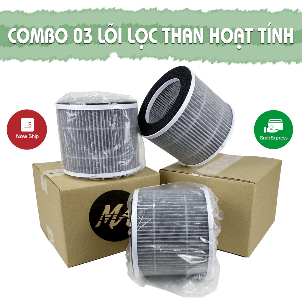 Ảnh Combo 3 Lõi lọc không khí HEPA khử mùi có than hoạt tính chính hãng MaxAir 1