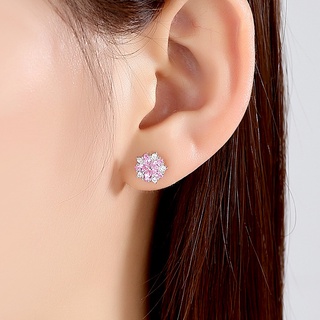 Ximilu ⭐ Bông Tai Bạc Sáng Tạo Hoa Hồng Cho Nữ Bông Tai Cho Nam Bông Tai Dễ Thương Hàn Quốc Phụ Kiện Thời Trang Vintage Quà Tặng Ngày Lễ Tình Nhân