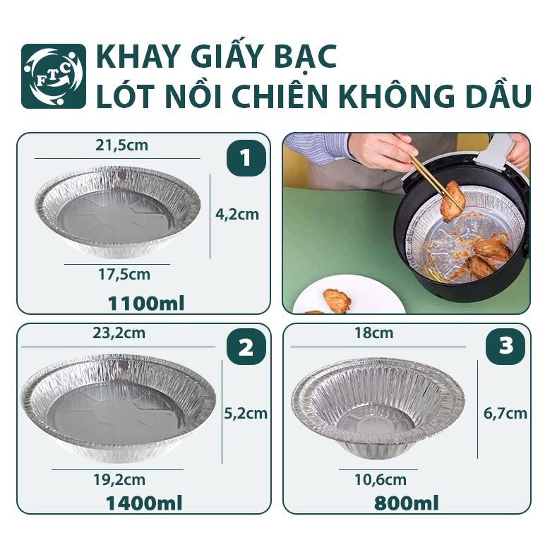 Khay giấy bạc lót nồi chiên 