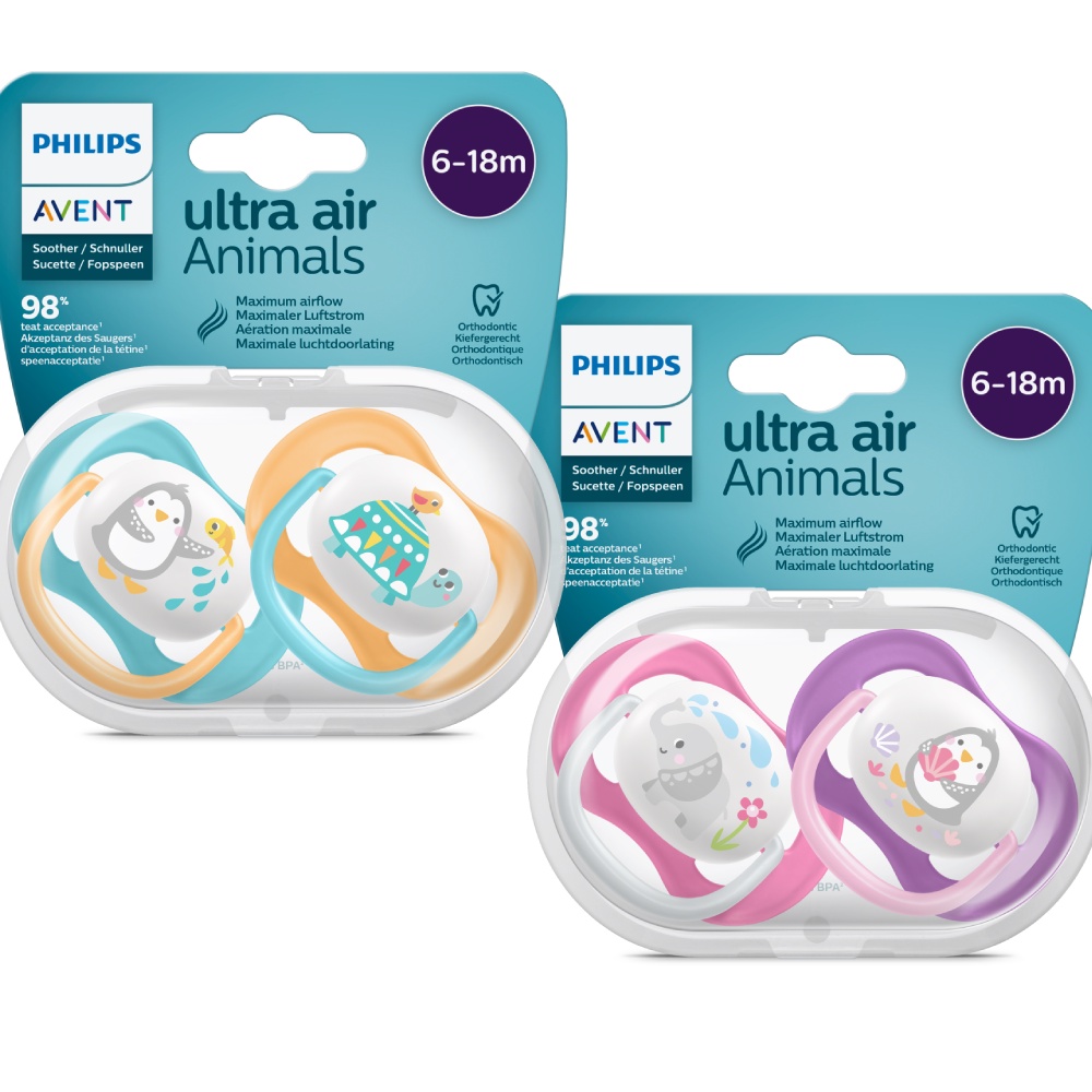 Ảnh Philips Avent núm ty ngậm thông khí 6-18 tháng, vỉ đôi SCF080/07 SCF080/08 1