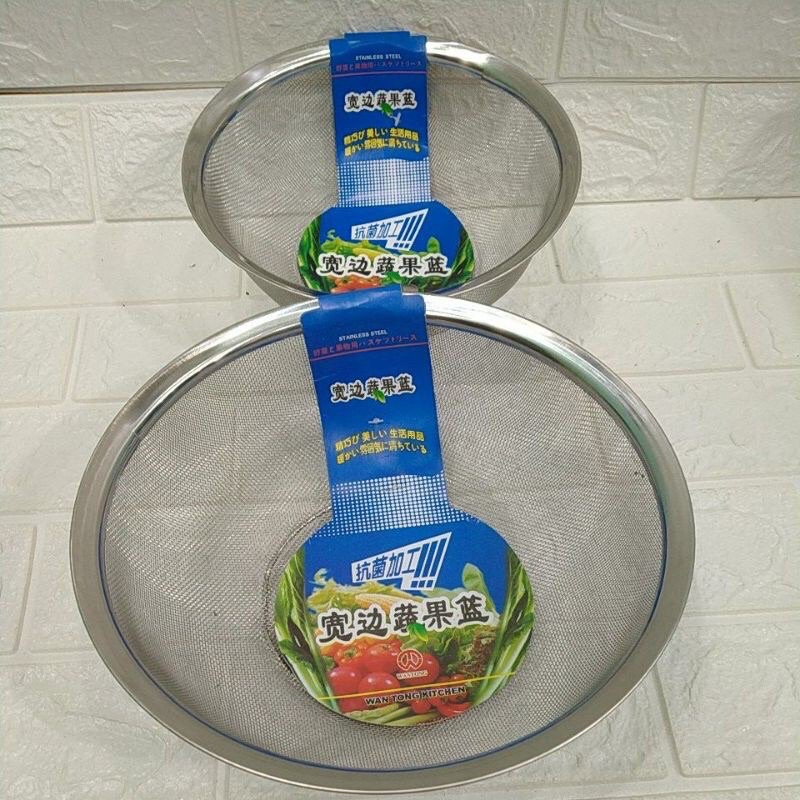 Rổ rá inox lưới siêu mau size 21-25-28 cm.Rá inox vo gạo loại dày ...