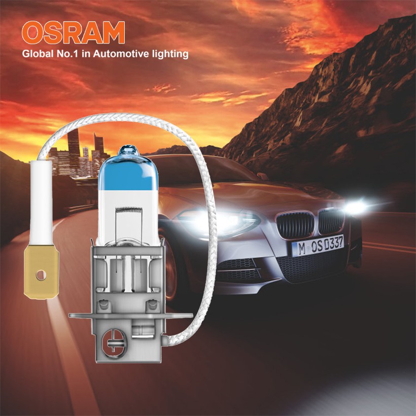 Combo 2 Bóng Đèn Halogen Tăng Sáng 150% OSRAM Night Breaker Laser Dùng Cho Xe Oto Chân H3 64151NL 12V 55W - 3200K 1450LM