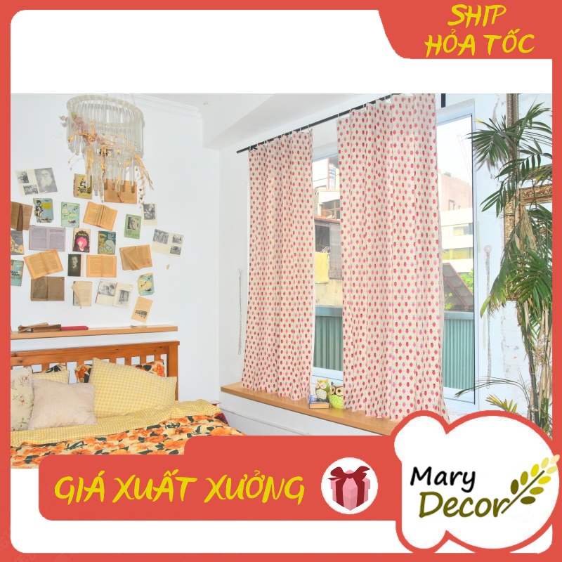 Rèm vải canvas dán tường treo thanh trang trí cửa sổ phòng ngủ rèm ...