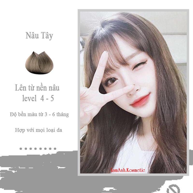 Thuốc nhuộm tóc Nâu Tây 100ml màu nhuộm lên chuẩn tone