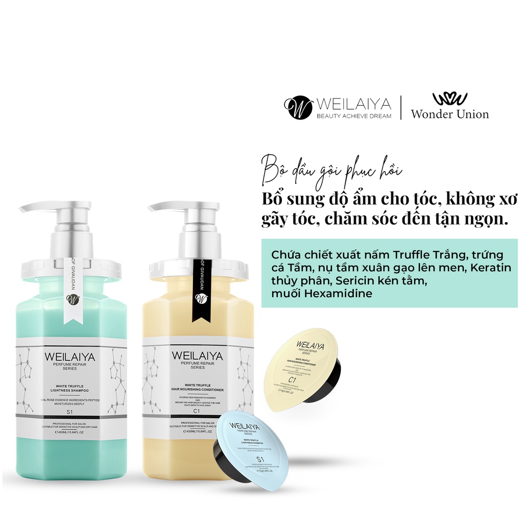Ảnh Bộ sản phẩm chăm sóc tóc và Sữa tắm nước hoa, trắng da toàn thân Weilaiya 450ml 4