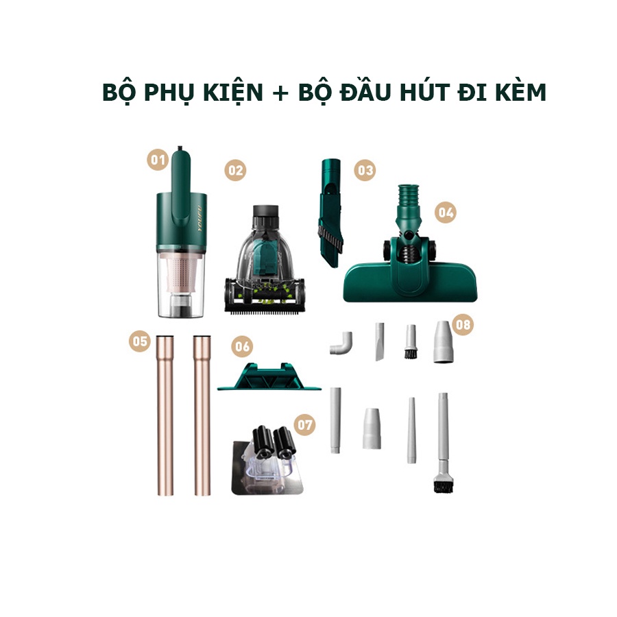 Product image Máy hút bụi không dây Youfu UF-X1 Pro hàng chính hãng lực hút cực khỏe tặng kèm đầu hút chăn đệm chuyên dụng 2