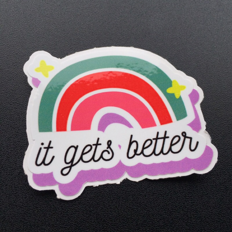 Bộ 4 hình dán dễ thương cute. Logo Sticker chống nước. Trang trí mọi nơi: tường, laptop, tủ